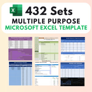 Mega bundle of 432+ editable Microsoft Excel templates for business, finance, education, and personal use.