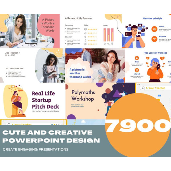 "Premium bundle of 7,900 cute and creative PowerPoint templates plus 52,300 free animated slides, fully editable and compatible with Google Slides, Keynote, and PowerPoint"