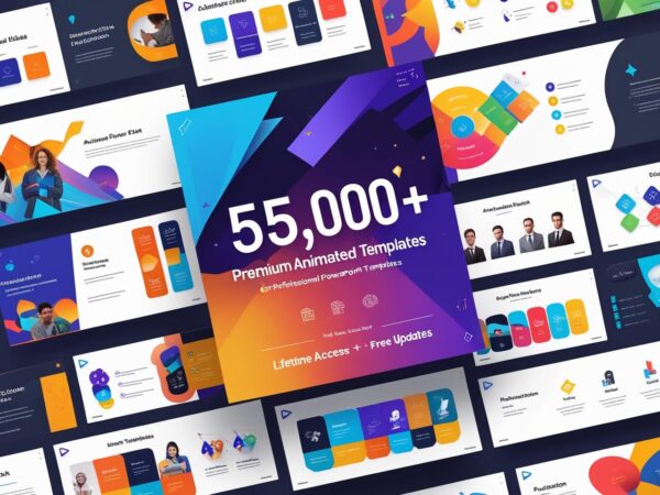 55,000+ premium animated PowerPoint templates mega bundle – editable presentation slides for business, education, marketing, Google Slides & Keynote