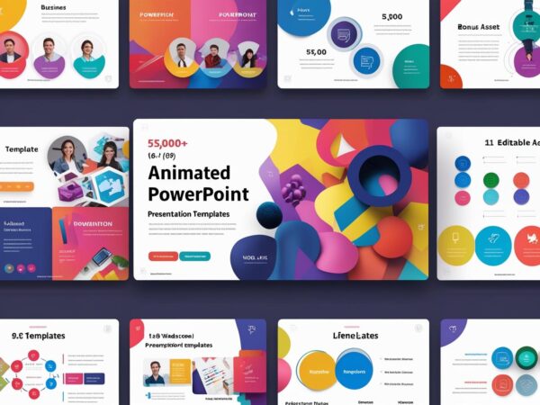55,000+ premium animated PowerPoint templates mega bundle – editable presentation slides for business, education, marketing, Google Slides & Keynote