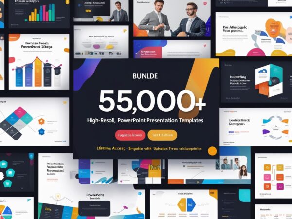 55,000+ premium animated PowerPoint templates mega bundle – editable presentation slides for business, education, marketing, Google Slides & Keynote