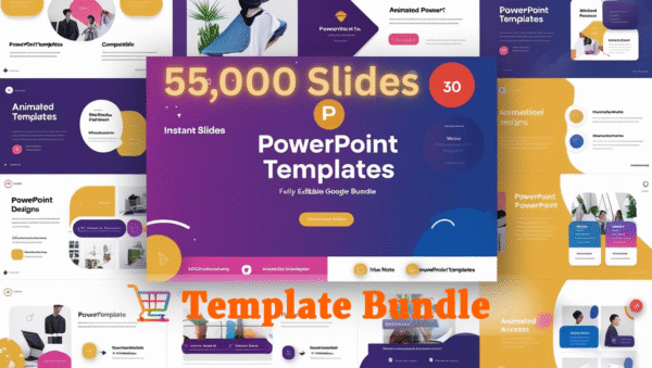 55,000+ premium animated PowerPoint templates mega bundle – editable presentation slides for business, education, marketing, Google Slides & Keynote