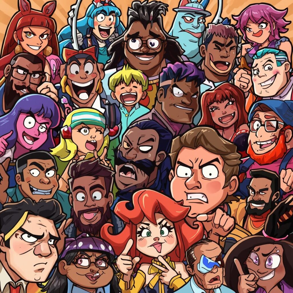 AI Image Generation Tool_ Showcase lots of stunning visuals and stuff. cartoons AI-generated cartoon illustration with bold colors and playful style