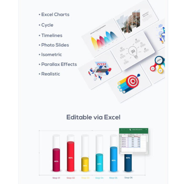 Multipurpose animated infographics PowerPoint templates bundle with 2800 professional slides, modern charts, maps, and vector icons for presentations